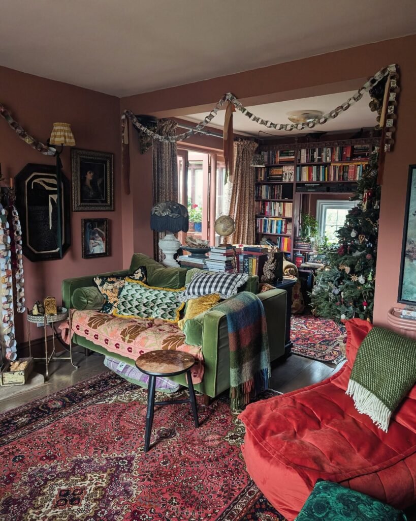 Maximalist Dark Cottagecore Library