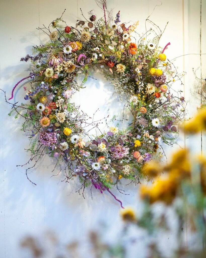 Wildflower Spring Front Door Wreath