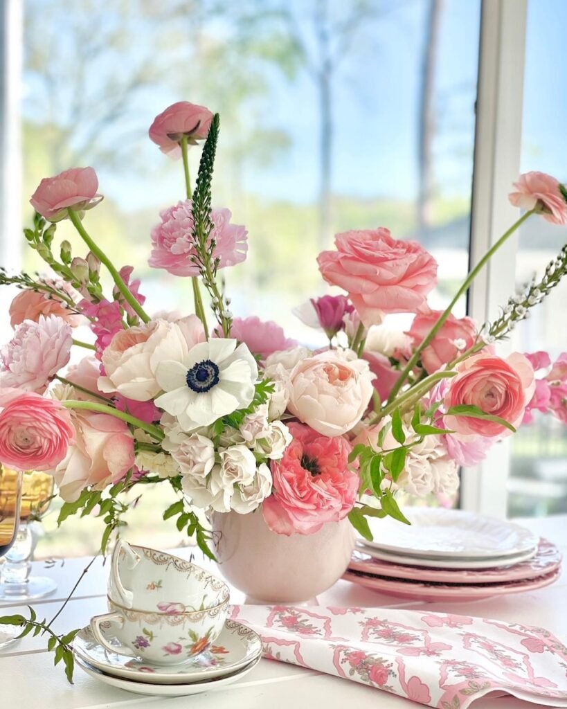 Spring Centerpieces for Kitchen Table with Vintage Elements