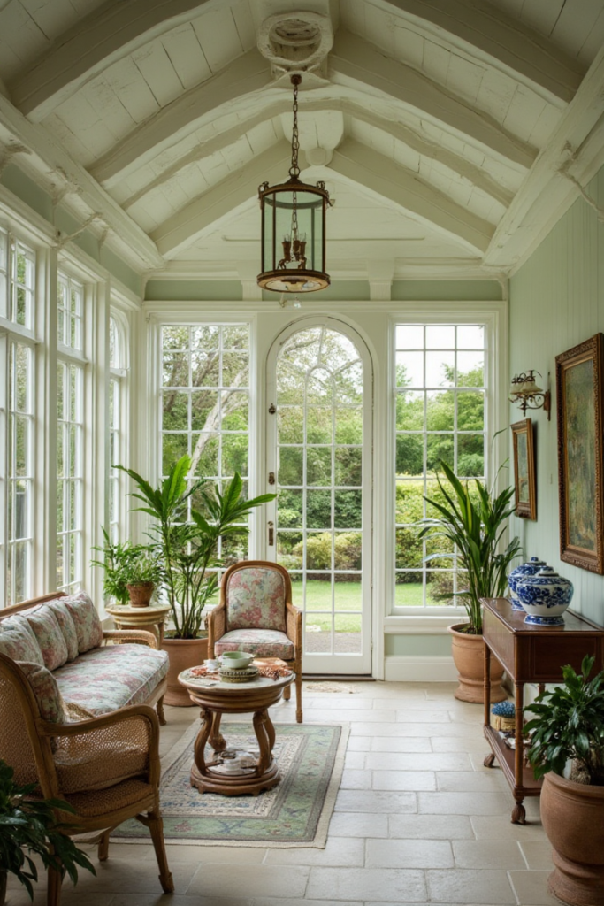 Old Money Style Home: Conservatory Charm
