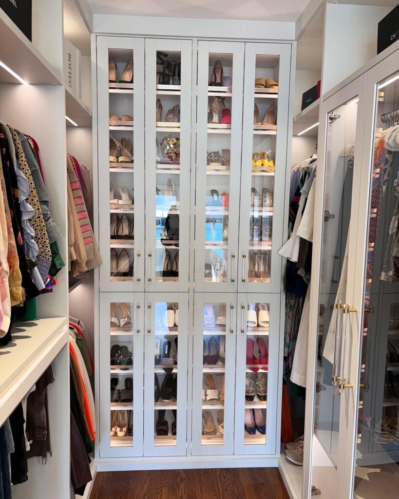 Small Space Walk In Closet with Glass Display Storage