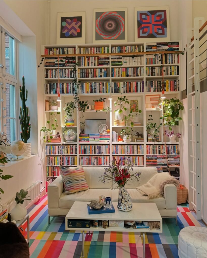 Home Library Aesthetic: Modern Rainbow Haven