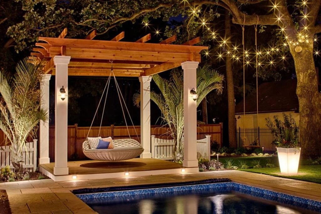 Luxurious Poolside Pergola Swing