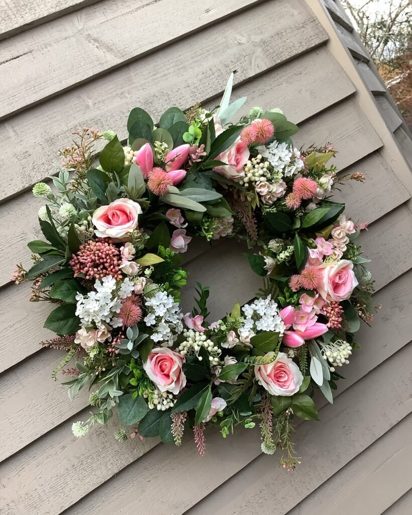 Romantic Pink Spring Door Wreath