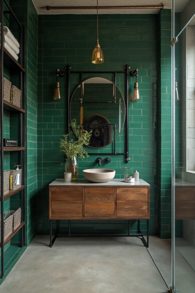 Industrial Emerald Elegance