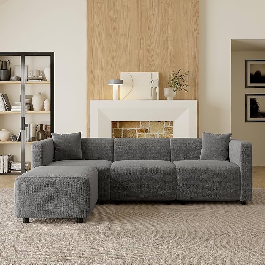 Modern Minimalist Dark Grey Sofa Living Room