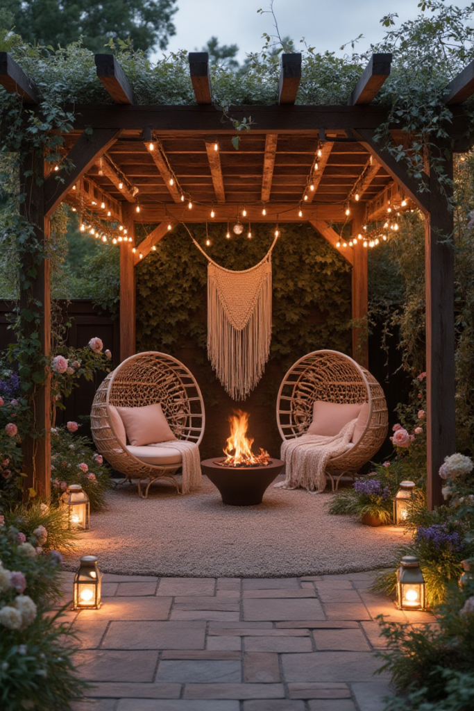 Boho Fire Pit Swings