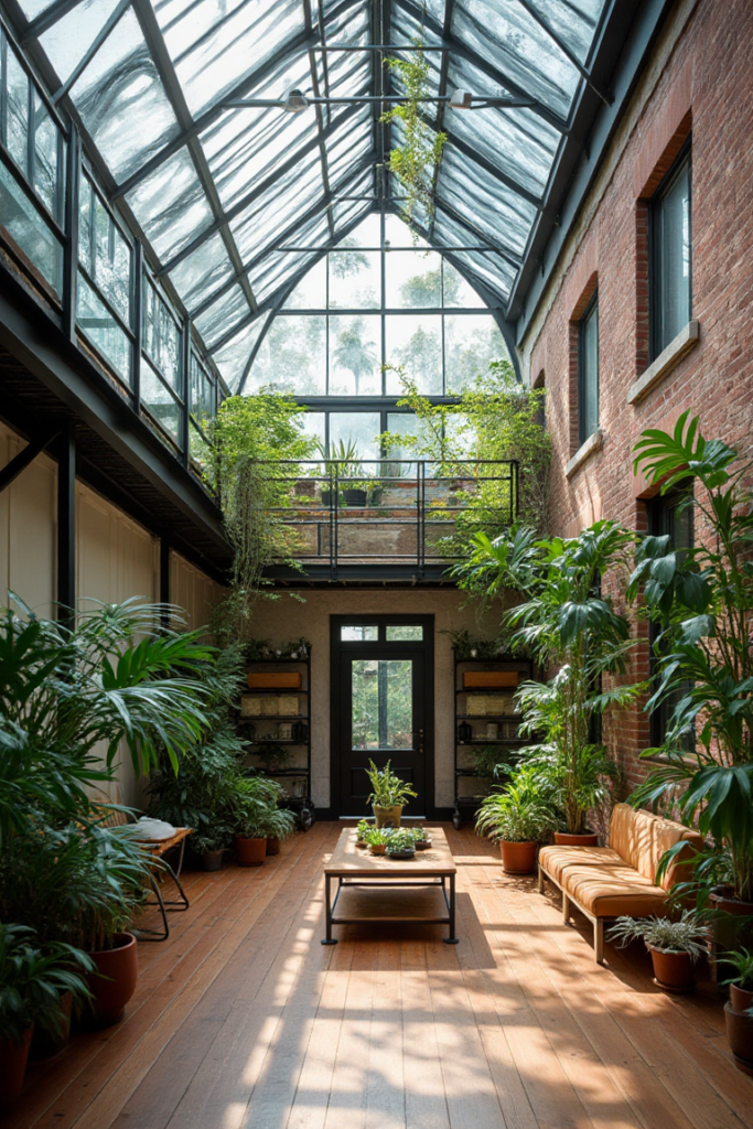 Brick Loft Apartment with Greenhouse Appeal