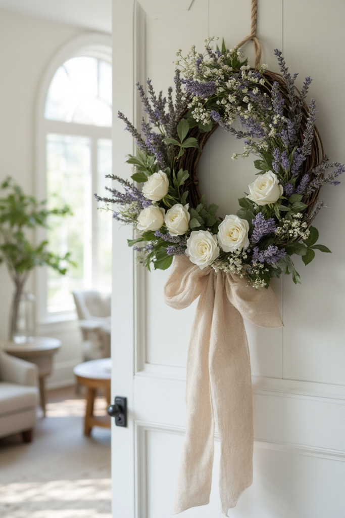 Farmhouse Lavender and Rose Wreath