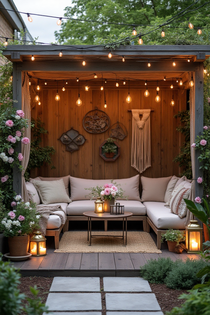 Cozy Boho Pergola Lounge